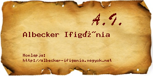 Albecker Ifigénia névjegykártya